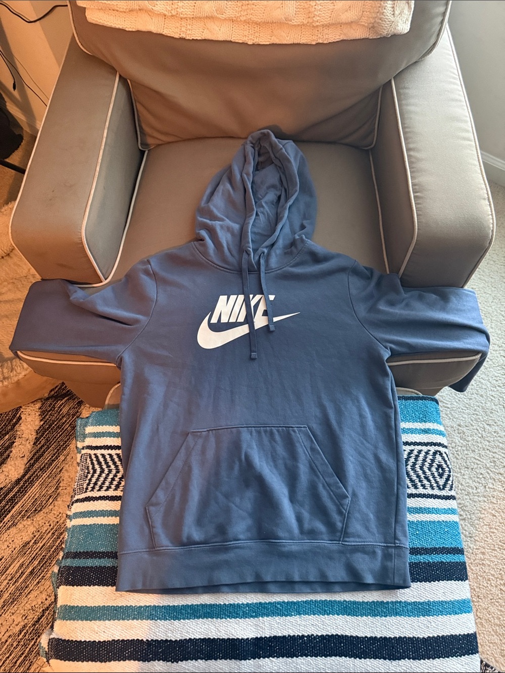 Nike Kids Blue Logo Pullover Hoodie